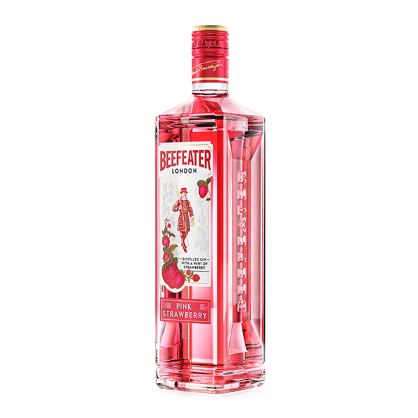 Beefeater Pink Strawberry Gin Bottle Side View