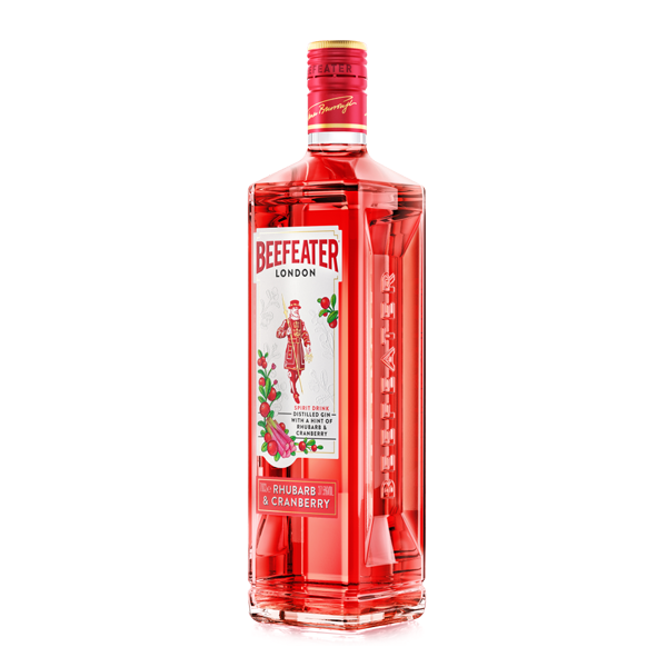 beefeater rhubarb cranberry gin side view bottle