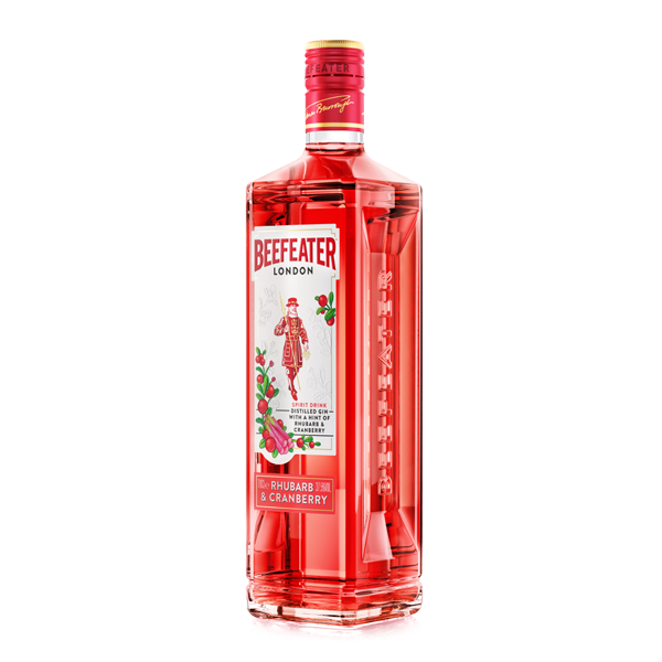 beefeater rhubarb cranberry gin side view bottle