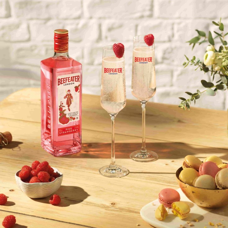 Pink French 75 cocktail recipe - Beefeater Pink Strawberry Gin