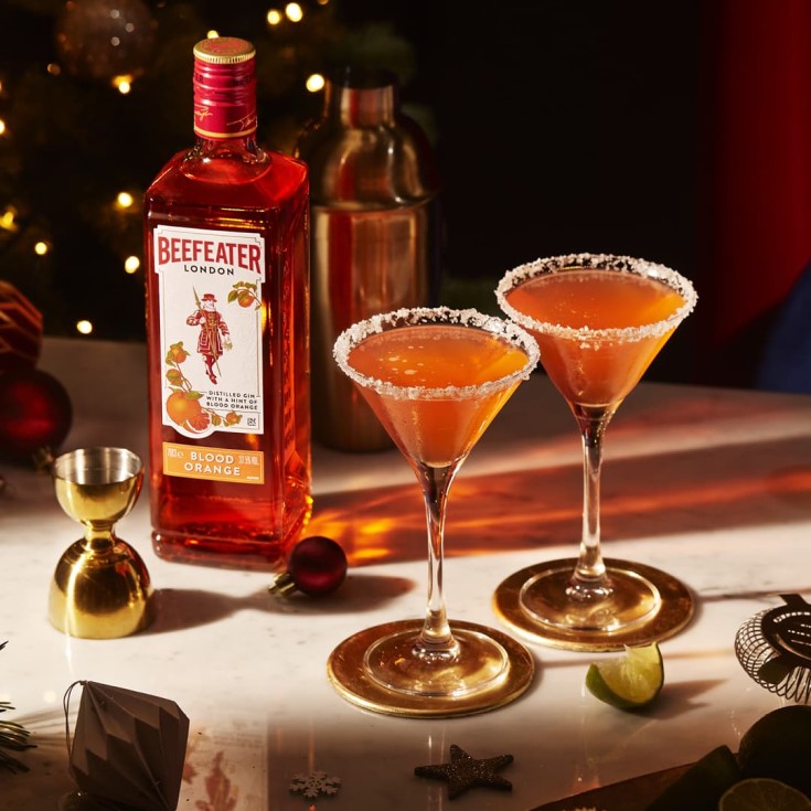 beefeater blood orange christmas margarita cocktail