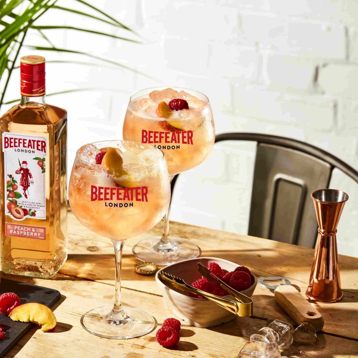 Peach & Raspberry Gin & Tonic cocktail recipe - Beefeater Gin
