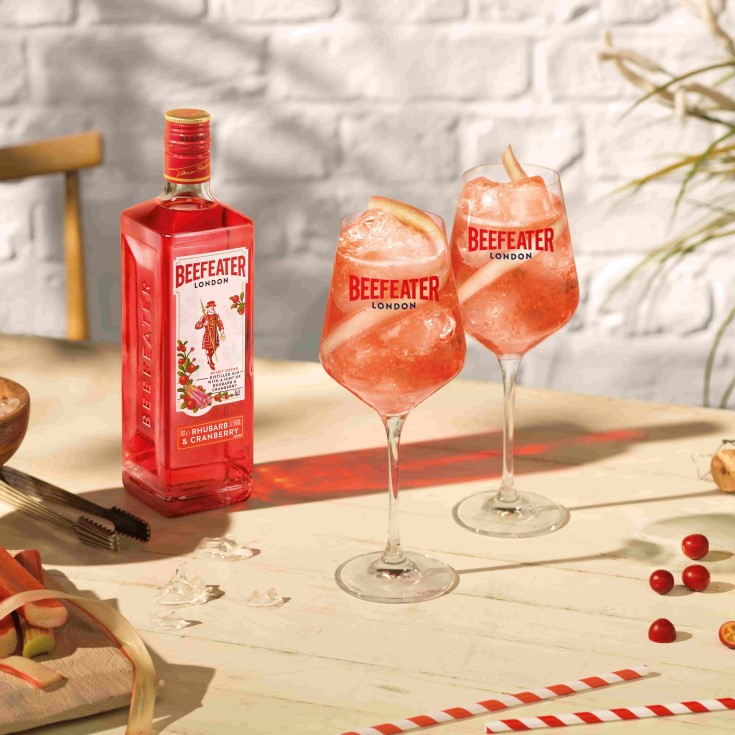 beefeater rhubarb cranberry gin spritz cocktail