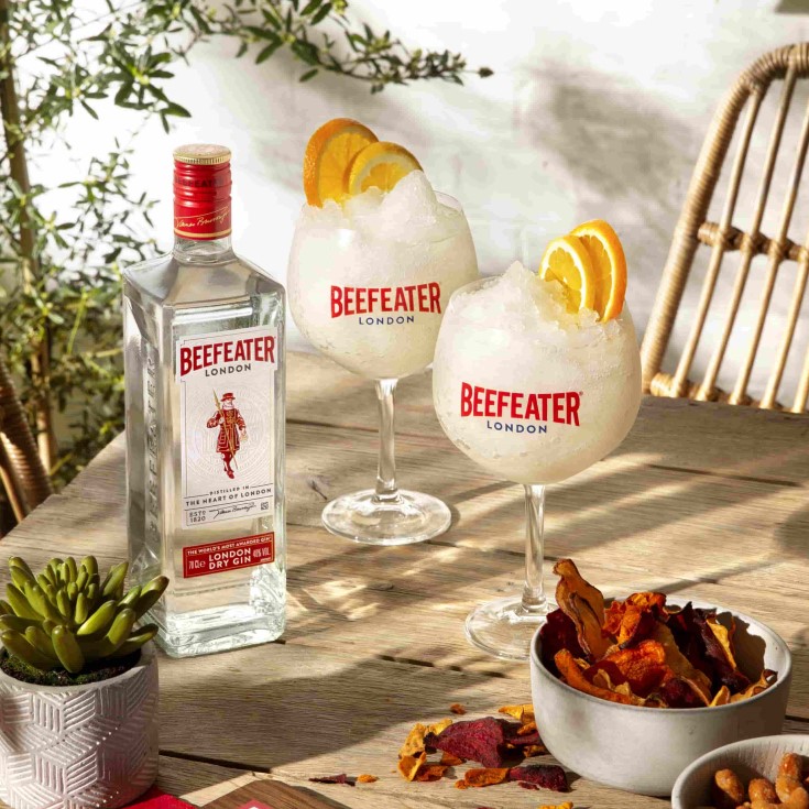 beefeater london dry gin  bottle and ginita cocktail