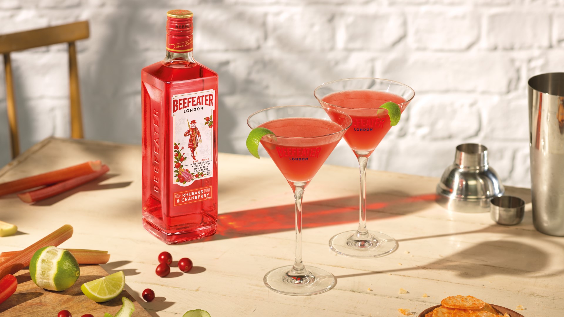 beefeater rhubarb cranberry cosmo cocktail